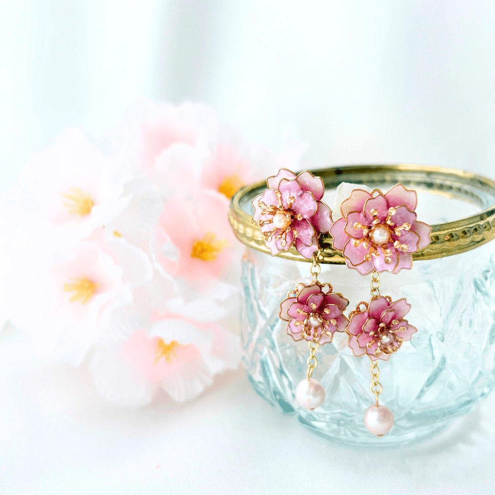 【八重桜】2wayピアス 淡水パール サージカルステンレス 金属アレルギー対応 受注生産 春の新作 | 6枚目